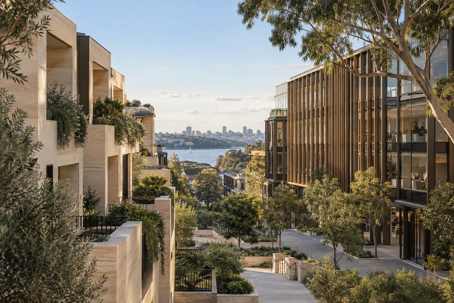 Concept image of Australian-inspired residential and commercial architecture